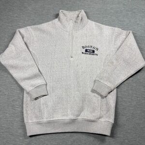 Bay State Gear Sweatshirt Womens XS Gray Boston Massachusetts 1/4 Zip Pullover‎